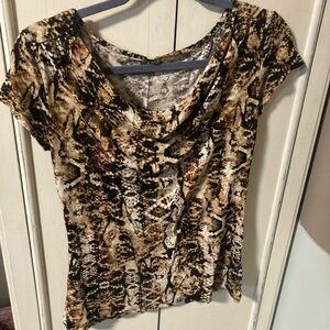 Essentials Snake Pattern Short Sleeve Top